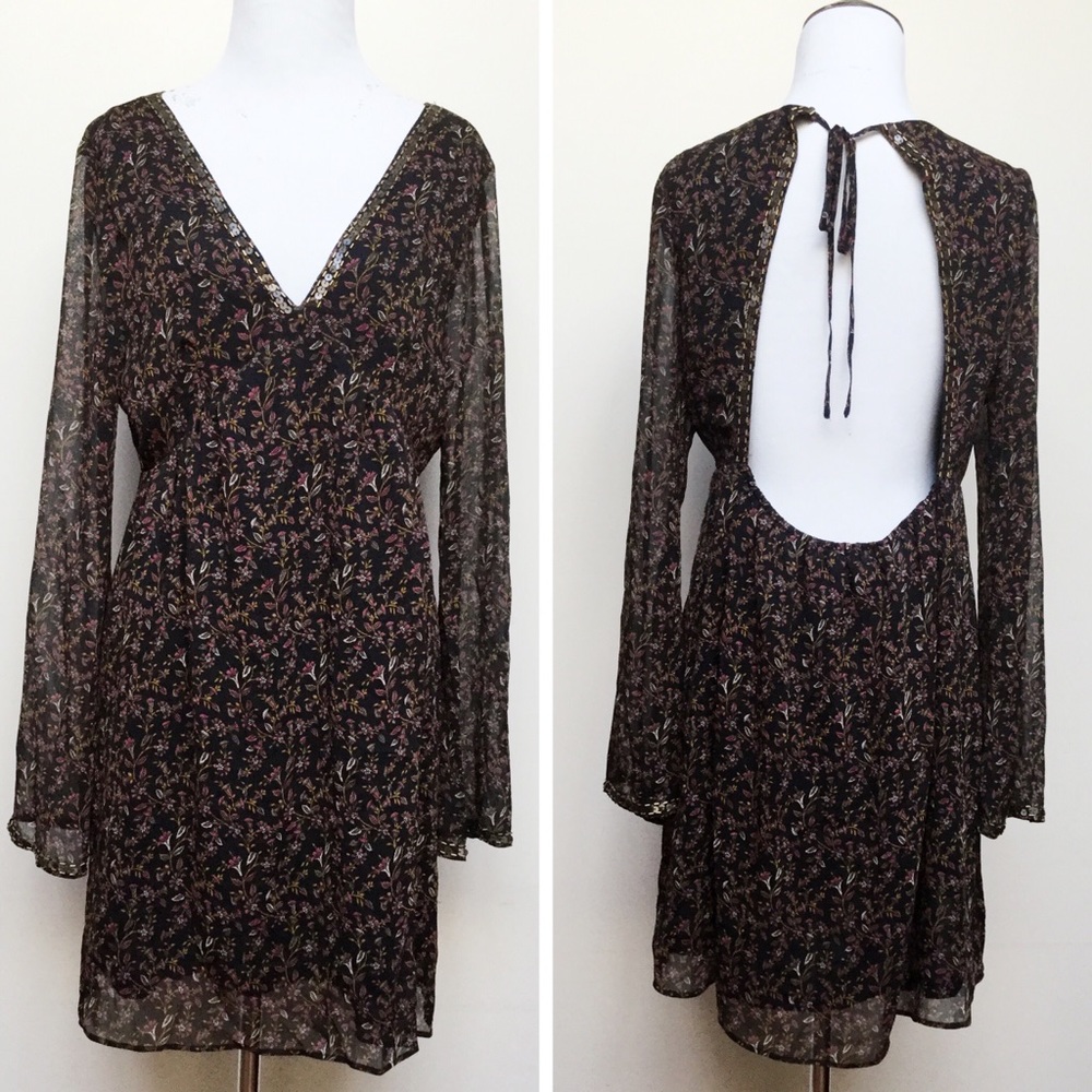 Forever 21 Chiffon Open Back Dress size medium